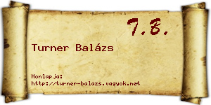 Turner Balázs névjegykártya